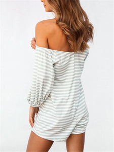 Sexy Word Striped Buttoned Jumpsuits