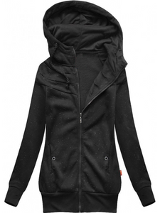 Fashion Hooded Solid Color Coat