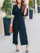 Load image into Gallery viewer, Solid Color Casual V-Neck Jumpsuit
