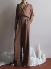 Load image into Gallery viewer, Solid Color Loose Shirt Set