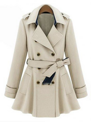 Solid Color Warm Woolen Coat