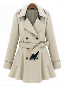 Solid Color Warm Woolen Coat