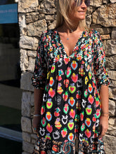 Load image into Gallery viewer, Printed V-Neck Loose Dress