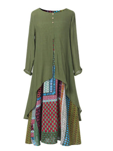 Long Sleeved Casual Printed Dress In Autumn And Winte