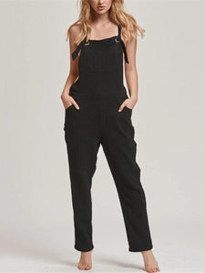 Casual Solid Color Loose Jumpsuit