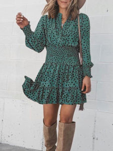 Button Long Sleeve Dresses