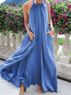 Bohemian Elegant Beach Vacation Loose Maxi Dress