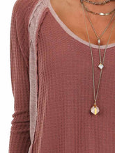 Load image into Gallery viewer, Waffle Knit Top With Long Sleeves