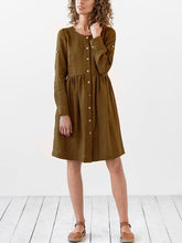 Load image into Gallery viewer, Cotton and Linen Casual Dress