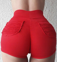 Load image into Gallery viewer, Sexy Pleated High Waist Sports Yoga Shorts