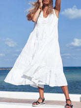 Load image into Gallery viewer, Short-sleeved Cotton and Linen Casual Dress