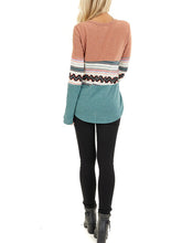 Load image into Gallery viewer, Blue Colorblock Knit Top