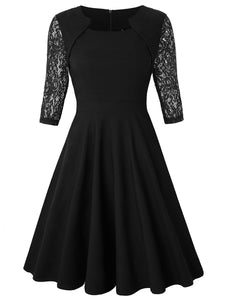 Square Floral Dress With Floral Skirt And Lace Dress
