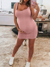 Load image into Gallery viewer, Solid Color Sexy Sleeveless Maternity Dress