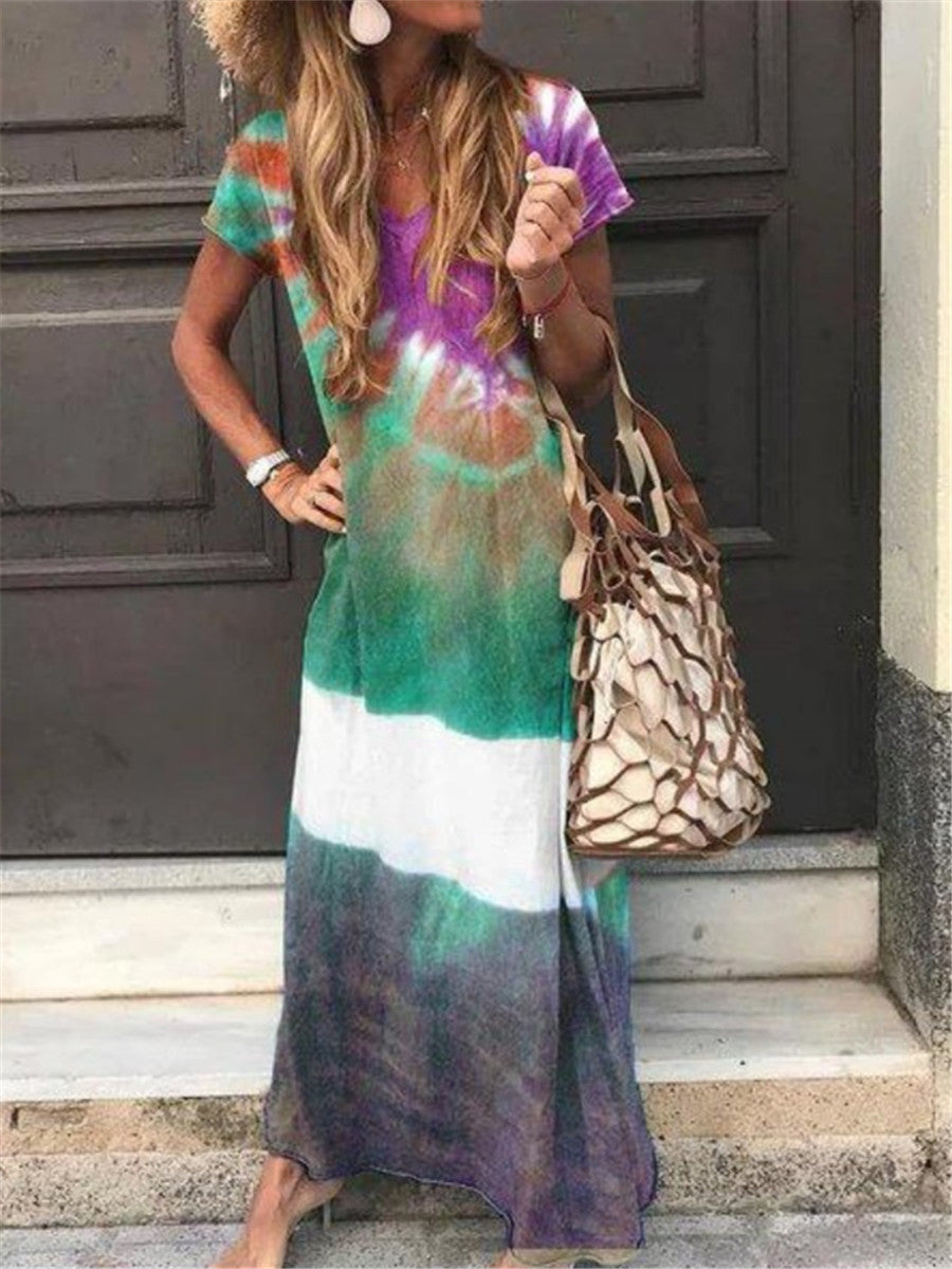 Bohemian Loose Casual Tie Dye Dress