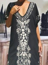 Load image into Gallery viewer, Casual V-neck Long Printed Dress