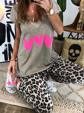 Load image into Gallery viewer, Casual Love Print Top Leopard Trousers Set