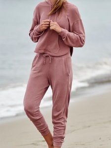 Casual Loose Hooded Long Sleeve Suit