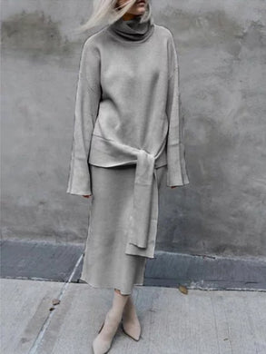 Knitted waist twisted two-piece