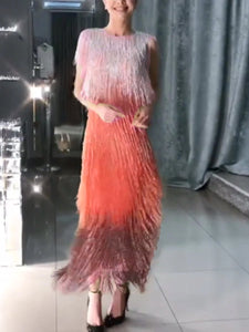 (Video) Elegant Fringed Bodycon Evening Dersses