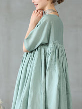 Load image into Gallery viewer, Ruffle Princess Dress Linen Maxi Dress