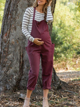 Load image into Gallery viewer, Solid Color Pocket Casual Maternity Overalls