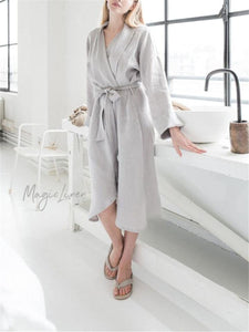 Linen Bath Robe In Various Dressing Gown Perfect Gift For Woman