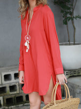 Load image into Gallery viewer, Stand Collar Summer Chiffon Shirt Dresses