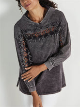 Load image into Gallery viewer, Casual Loose Lace Hooded Soft Tee Top