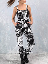 Load image into Gallery viewer, Womens Chic Black Print Jumpsuit Sleeveless Jumpsuit