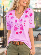 Load image into Gallery viewer, Casual Floral-Print Short Sleeve Shirts