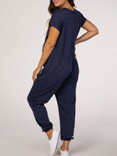 Load image into Gallery viewer, Pure Color Loose Round Neck Short Sleeve Maternity Jumpsuit