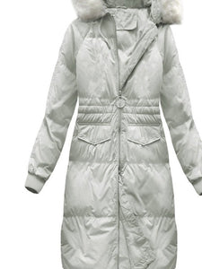 Hooded Solid Color Down Coat