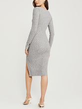 Load image into Gallery viewer, Boat Neck Midi Sweater Dress