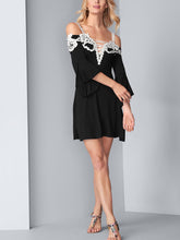 Load image into Gallery viewer, Cold Shoulder Lace Panel Dress