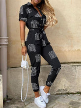 Load image into Gallery viewer, Short Sleeve Printed Pocket Jumpsuit