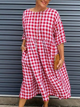 Load image into Gallery viewer, Plaid Casual Long Dress