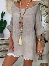 Load image into Gallery viewer, Round Neck Cotton Linen Top