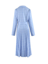 Load image into Gallery viewer, Fashion Retro Professional Plaid Pleated Long Dress