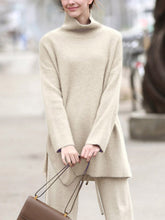 Load image into Gallery viewer, Autumn And Winter Simple Fashion Loose Tops Wide Leg Trousers Knitted Two-Piece