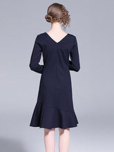 Load image into Gallery viewer, Age-Reduction Navy Collar Slim Slimming Hip Fishtail Skirt
