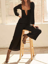 Load image into Gallery viewer, Sexy Solid Color Lapel Jumpsuits