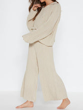 Load image into Gallery viewer, Hooded Long Sleeve Knit Solid Two Piece Suit