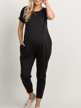 Load image into Gallery viewer, Maternity Short Sleeve Round Neck Jumpsuit