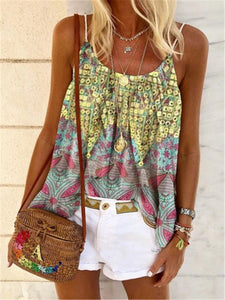 Bohemian Loose Floral Camisole Top