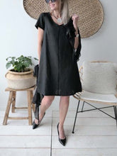 Load image into Gallery viewer, Solid Color Short Sleeve Loose Dress