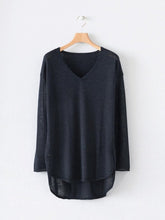 Load image into Gallery viewer, V-neck Knitted Irregular Long Sleeve Sweater