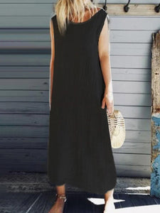 Vest Vacation Solid Color Maxi Dress