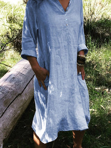 Cotton and Linen Casual Dress