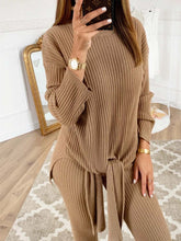 Load image into Gallery viewer, Crew Neck Long Sleeve Plain Knitted Suits